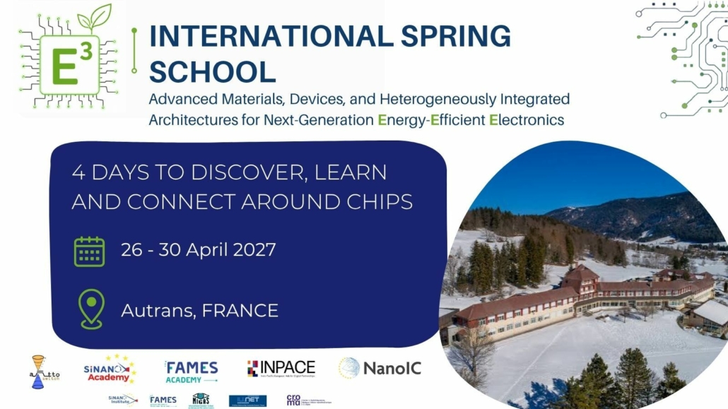International Spring School – Advanced Materials, Devices, and Heterogeneously Integrated Architectures for Next-Generation Energy-Efficient Electronics